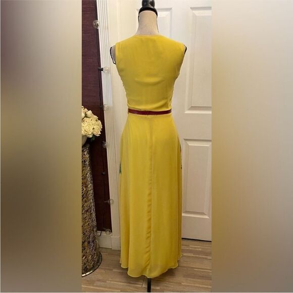 Secret Love Floral Yellow Maxi Dress, S - Picture 3 of 9